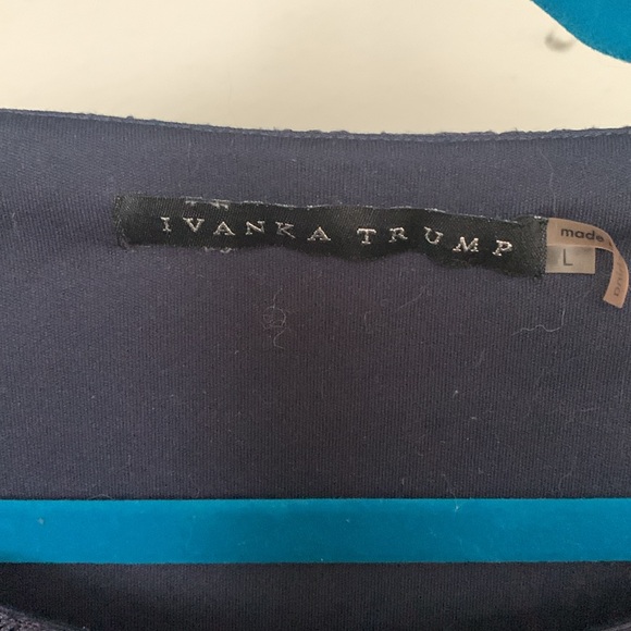 Navy Blue Lace Top by Ivan Trump Size Large - Picture 2 of 5